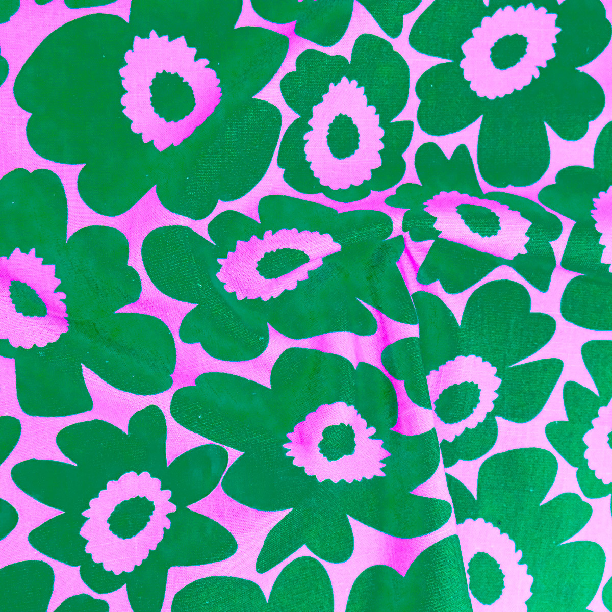 Clara Printed Linen Viscose in Green and Pink - Maison Klem